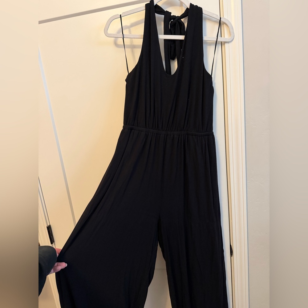 Old Navy Black Halter Wide-Leg Jumpsuit